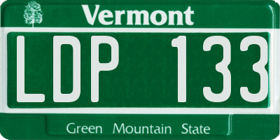 VT license plate LDP133