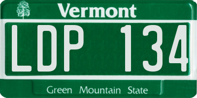 VT license plate LDP134