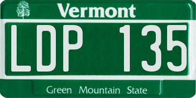 VT license plate LDP135