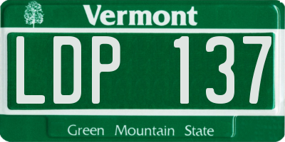 VT license plate LDP137