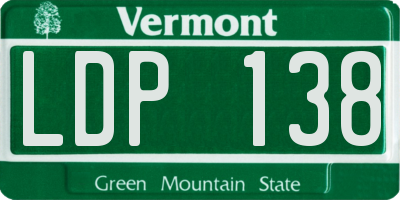 VT license plate LDP138
