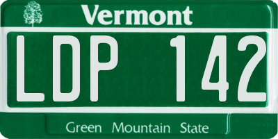 VT license plate LDP142