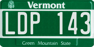 VT license plate LDP143
