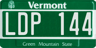 VT license plate LDP144