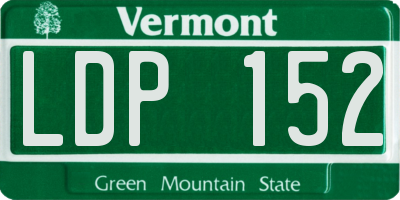 VT license plate LDP152