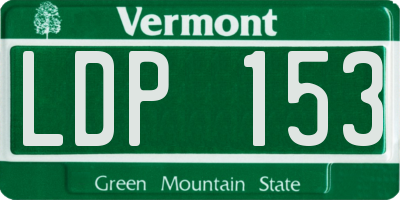 VT license plate LDP153