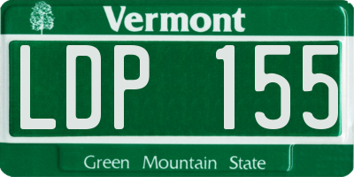 VT license plate LDP155