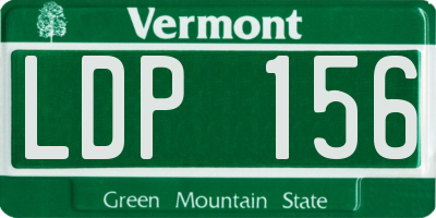 VT license plate LDP156