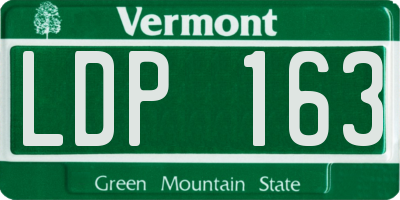VT license plate LDP163