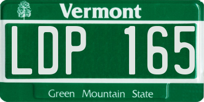 VT license plate LDP165