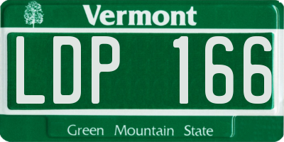 VT license plate LDP166