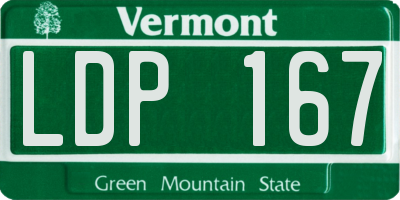 VT license plate LDP167