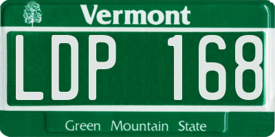 VT license plate LDP168