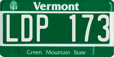 VT license plate LDP173