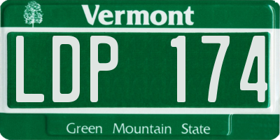VT license plate LDP174