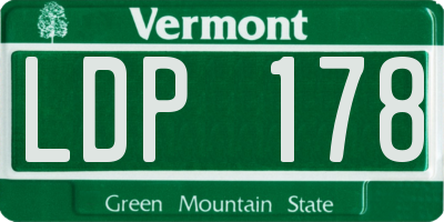 VT license plate LDP178