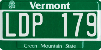 VT license plate LDP179