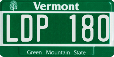 VT license plate LDP180