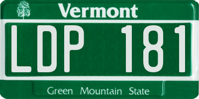 VT license plate LDP181