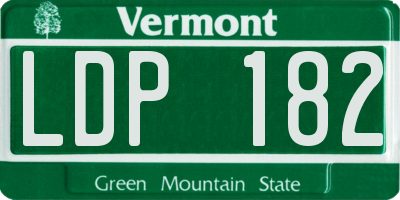 VT license plate LDP182