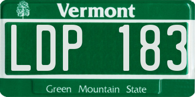 VT license plate LDP183