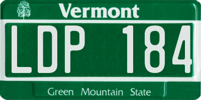VT license plate LDP184