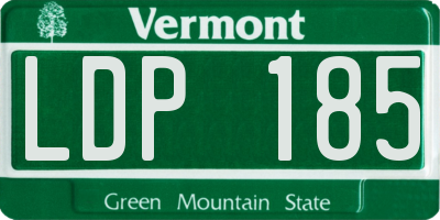 VT license plate LDP185