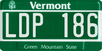 VT license plate LDP186