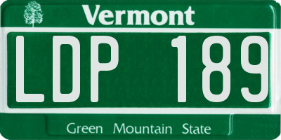VT license plate LDP189