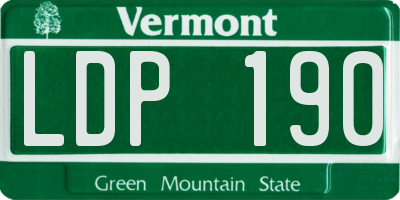 VT license plate LDP190