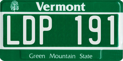 VT license plate LDP191