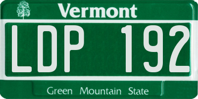 VT license plate LDP192