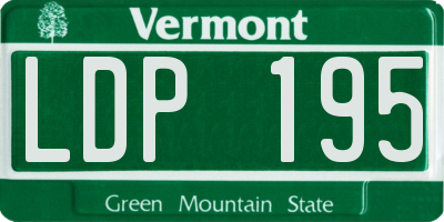 VT license plate LDP195
