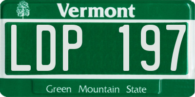 VT license plate LDP197
