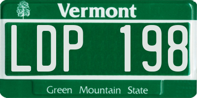 VT license plate LDP198