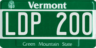 VT license plate LDP200