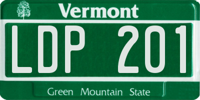 VT license plate LDP201