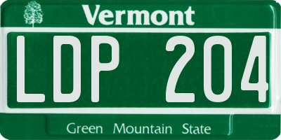 VT license plate LDP204