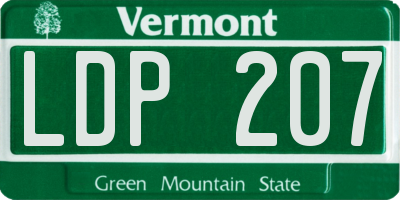 VT license plate LDP207
