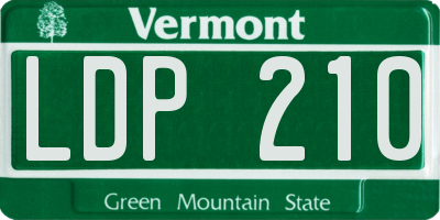 VT license plate LDP210