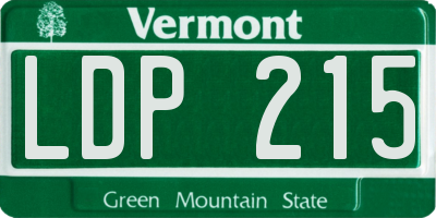 VT license plate LDP215