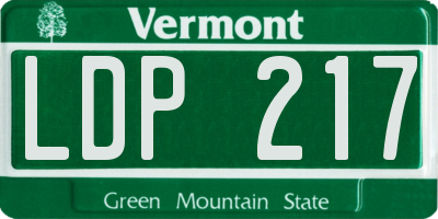VT license plate LDP217