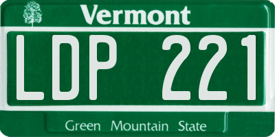VT license plate LDP221