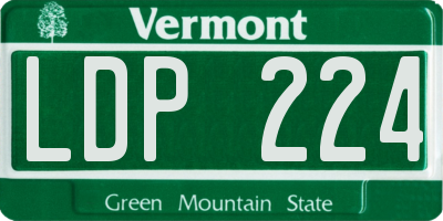 VT license plate LDP224