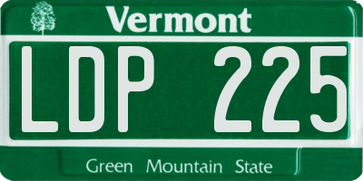 VT license plate LDP225