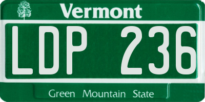 VT license plate LDP236