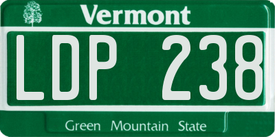 VT license plate LDP238