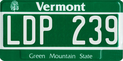 VT license plate LDP239