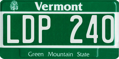 VT license plate LDP240