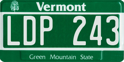 VT license plate LDP243